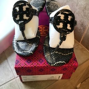 Tory Burch snakeskin millers